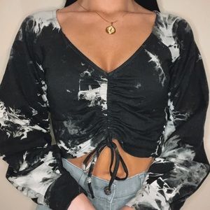 Fashion Nova Tye Dye Long Sleeve Crop